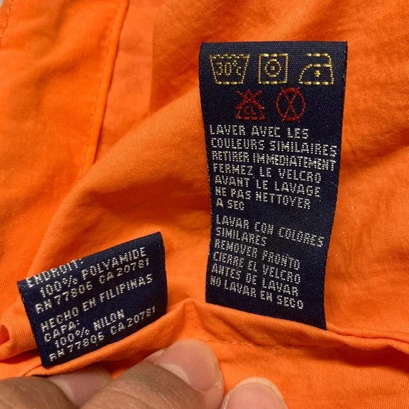 Tommy Hilfiger Mens Orange Anorak Windbreaker Jacket Quarter Zip Hooded XL - Picture 16 of 16